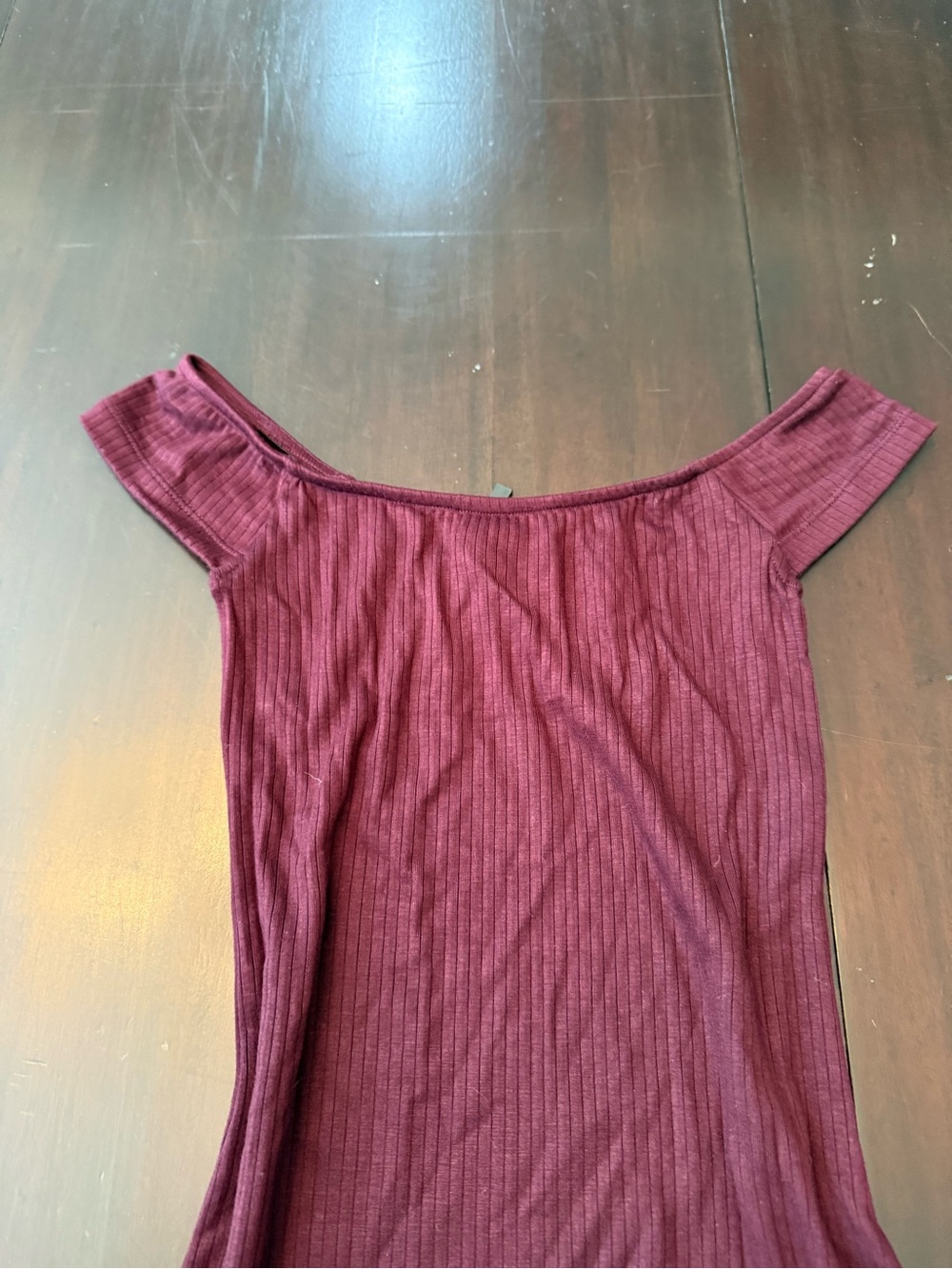 Motel Rocks Off-Shoulder Ribbed Mini Dress in Wine - Picture 4 of 4